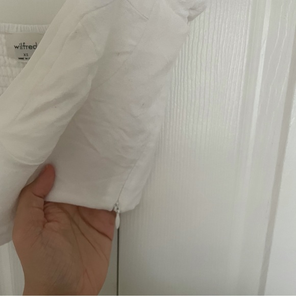 COPY - NWOT Aritzia Wilfred white novella cap sleeve bustier blouse(size XS) - Picture 4 of 6
